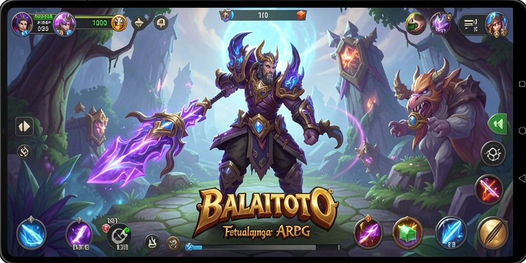 Screenshot gameplay BALAITOTO yang menampilkan pertempuran epik.