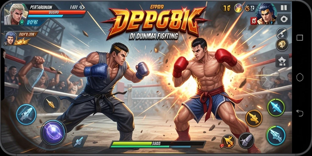 Tampilan intens pertarungan di DEPO89 dengan karakter yang beraksi.