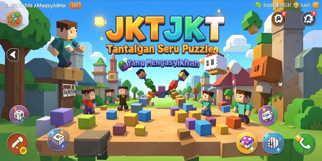 Screenshot gameplay JKTJKT menampilkan tantangan puzzle yang menarik.